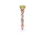 Rose gold Fancy Yellow Cushion Cut Solitaire Twisted Pave Band with Four-Prong Setting_5
