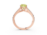 Rose gold Fancy Yellow Cushion  Cut Split Shank Pave Diamond Engagement Ring with Four-Prong Setting_27