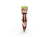Rose gold Fancy Yellow Cushion  Cut Three-Stone Channel Set Ring with Bar Prongs_47