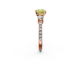 Rose gold Fancy Yellow Cushion  Cut Three-Stone Diamond Pavé Band with Prong Setting_19