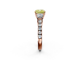 Rose gold Fancy Yellow Cushion  Cut Three-Stone Diamond Pave Band with Prong Setting_39