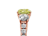 Rose gold Fancy Yellow Cushion  Cut Three-Stone Diamond Pave Band with Prong Setting_42