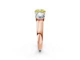 Rose gold Fancy Yellow Cushion Cut Three-Stone Diamond Ring with Prong Setting on a Classic Band_14