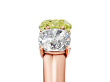 Rose gold Fancy Yellow Cushion Cut Three-Stone Diamond Ring with Prong Setting on a Classic Band_17