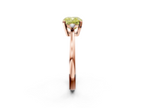 Rose gold Fancy Yellow Cushion  Cut Three-Stone Solitaire Ring with Round Accent Diamonds and Four-Prong Setting_24