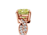 Rose gold Fancy Yellow Cushion  Cut Twisted Pavé Band Solitaire Ring with Four-Prong Setting_60