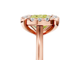 Rose gold Fancy Yellow Cushion  Diamond Cluster Halo Solitaire with Four-Prong Setting_100