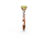 Rose gold Fancy Yellow Cushion  Diamond Cluster Prong-Set Solitaire Ring_45
