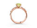Rose gold Fancy Yellow Cushion  Diamond Cluster Prong-Set Solitaire Ring_46