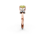 Rose gold Fancy Yellow Cushion  Diamond Floral Cluster Ring with Solitaire Band and Prong Setting_53