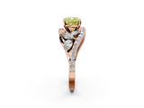 Rose gold Fancy Yellow Cushion  Diamond Halo Ring with Marquise and Pavé Band in Prong Setting_58