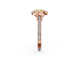 Rose gold Fancy Yellow Cushion  Diamond Halo Ring with Milgrain Frame and Pavé Band 2