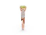 Rose gold Fancy Yellow Cushion  Diamond Pavé Band Solitaire Ring with Four-Prong Setting_50