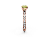 Rose gold Fancy Yellow Cushion  Diamond Pavé Band Solitaire with Four-Prong Setting_203