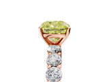 Rose gold Fancy Yellow Cushion  Diamond Pavé Band Solitaire with Four-Prong Setting_8