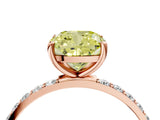 Rose gold Fancy Yellow Cushion  Diamond Pavé Band with Six-Prong Setting_31