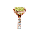 Rose gold Fancy Yellow Cushion  Diamond Pavé Band with Six-Prong Setting_32