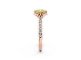 Rose gold Fancy Yellow Cushion  Diamond Pave Band with Floral Prong Setting_29