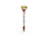 Rose gold Fancy Yellow Cushion  Diamond Prong Set Engagement Ring with Pave Band_201
