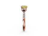 Rose gold Fancy Yellow Cushion  Diamond Three-Stone Pave Band with Four-Prong Setting_22