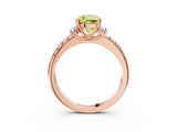 Rose gold Fancy Yellow Cushion  Diamond Three-Stone Pave Band with Four-Prong Setting_23