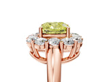 Rose gold Fancy Yellow Cushion  Halo Cluster Diamond Engagement Ring with Prong Setting and Polished Band_50