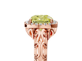 Rose gold Fancy Yellow Cushion  Halo Diamond Engagement Ring with Intricate Filigree Band and Four-Prong Setting_42