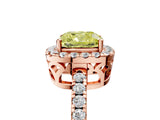Rose gold Fancy Yellow Cushion  Halo Diamond Engagement Ring with Pavé Band and Four-Prong Setting_86