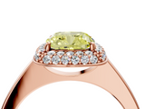 Rose gold Fancy Yellow Cushion  Halo Diamond Engagement Ring with Solitaire Band and Four-Prong Setting_24