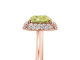 Rose gold Fancy Yellow Cushion  Halo Diamond Engagement Ring with Solitaire Band and Four-Prong Setting_25