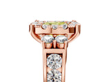 Rose gold Fancy Yellow Cushion  Halo Diamond Engagement Ring with Split Shank and Four-Prong Setting_48