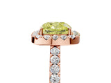 Rose gold Fancy Yellow Cushion  Halo Diamond Pavé Solitaire Ring_26