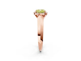 Rose gold Fancy Yellow Cushion  Halo Diamond Ring with Cathedral Band and Four-Prong Setting_51