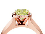 Rose gold Fancy Yellow Cushion  Halo Diamond Ring with Cathedral Band and Four-Prong Setting_53