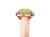 Rose gold Fancy Yellow Cushion  Halo Diamond Ring with Cathedral Band and Four-Prong Setting_54