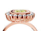 Rose gold Fancy Yellow Cushion  Halo Diamond Ring with Milgrain Edge and Round Prong Setting_30