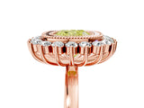 Rose gold Fancy Yellow Cushion  Halo Diamond Ring with Milgrain Edge and Round Prong Setting_31