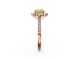 Rose gold Fancy Yellow Cushion  Halo Diamond Ring with Pavé Band and Prong Setting_38