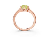Rose gold Fancy Yellow Cushion  Halo Diamond Ring with Round Cluster Setting, Solitaire Band, and Four-Prong Setting_69