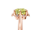 Rose gold Fancy Yellow Cushion  Halo Diamond Ring with Round Cluster Setting, Solitaire Band, and Four-Prong Setting_71