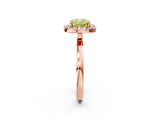 Rose gold Fancy Yellow Cushion  Halo Diamond Solitaire with Pavé Band and Four-Prong Setting_116