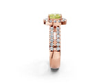 Rose gold Fancy Yellow Cushion  Halo Diamond Split Shank Engagement Ring with Prong Setting_53