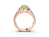 Rose gold Fancy Yellow Cushion  Halo Diamond Split Shank Engagement Ring with Prong Setting_54