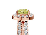 Rose gold Fancy Yellow Cushion  Halo Diamond Split Shank Engagement Ring with Prong Setting_56