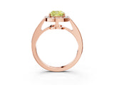Rose gold Fancy Yellow Cushion  Halo Pavé Diamond Engagement Ring with Bezel Setting_40