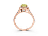 Rose gold Fancy Yellow Cushion  Halo Pavé Diamond Engagement Ring with Four-Prong Setting_29
