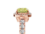 Rose gold Fancy Yellow Cushion  Halo Pavé Diamond Engagement Ring with Four-Prong Setting_31