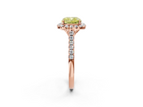 Rose gold Fancy Yellow Cushion  Halo Pavé Diamond Engagement Ring with Four-Prong Setting_5