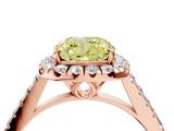 Rose gold Fancy Yellow Cushion  Halo Pavé Diamond Engagement Ring with Four-Prong Setting_7