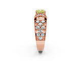 Rose gold Fancy Yellow Cushion  Halo Pave Diamond Engagement Ring with Milgrain Detailing_51